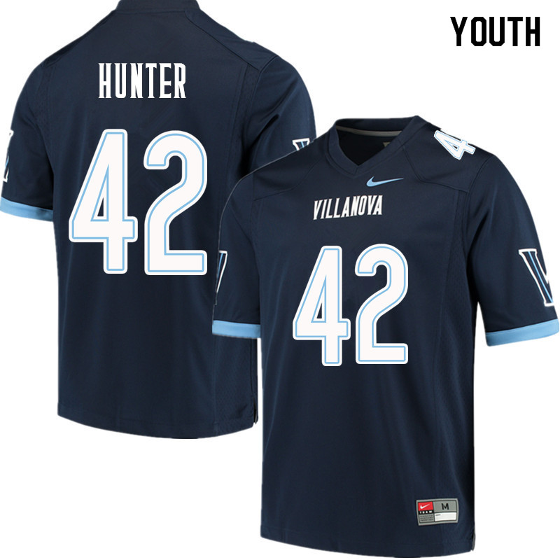 Youth #42 Keeling Hunter Villanova Wildcats College Football Jerseys Sale-Navy